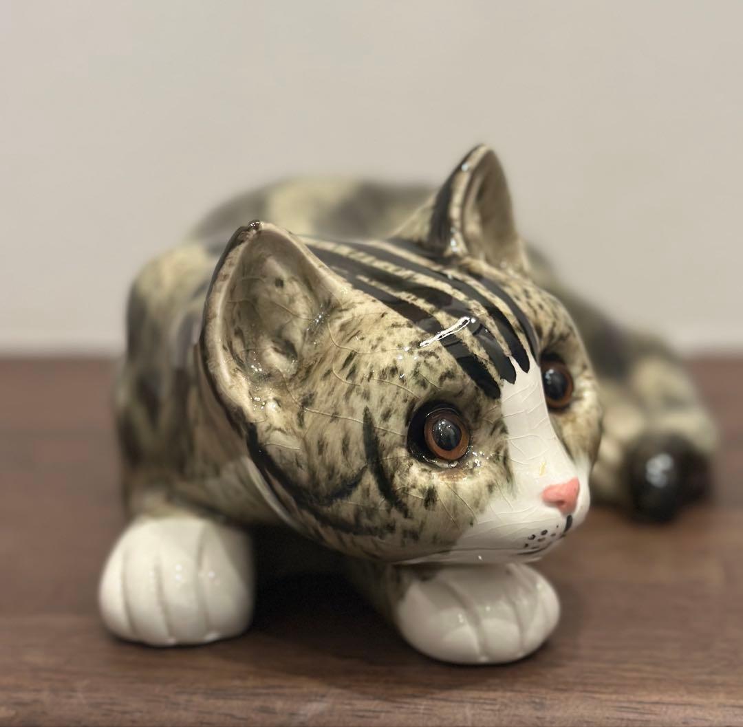 猫の陶器置物 親子セット　ビンテージ