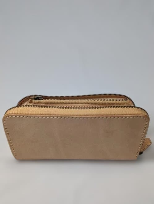 台形ラウンドファスナーウォレット サドルレザースタンダード【マット ナチュラル】