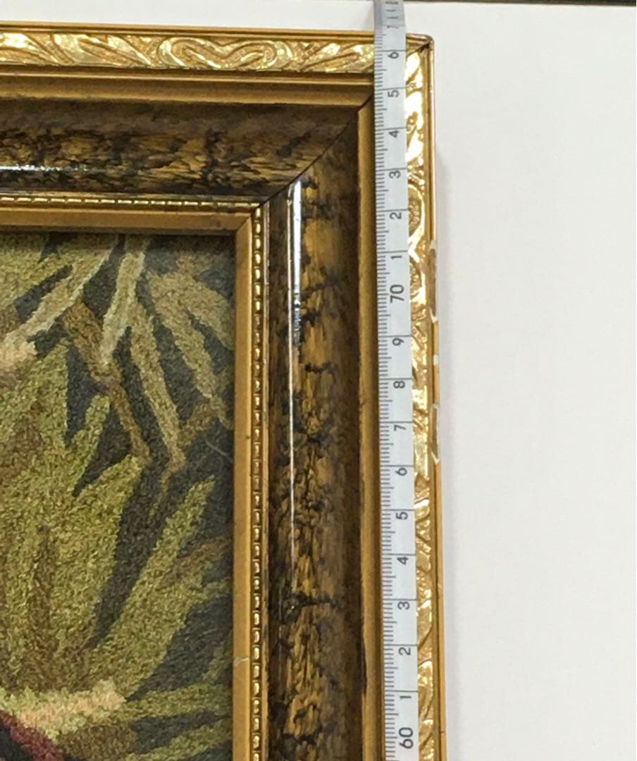 刺繍絵画　刺繍絵　虎　アンティーク　昭和レトロ　美術品