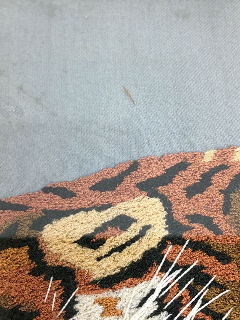 刺繍絵画　刺繍絵　虎　アンティーク　昭和レトロ　美術品