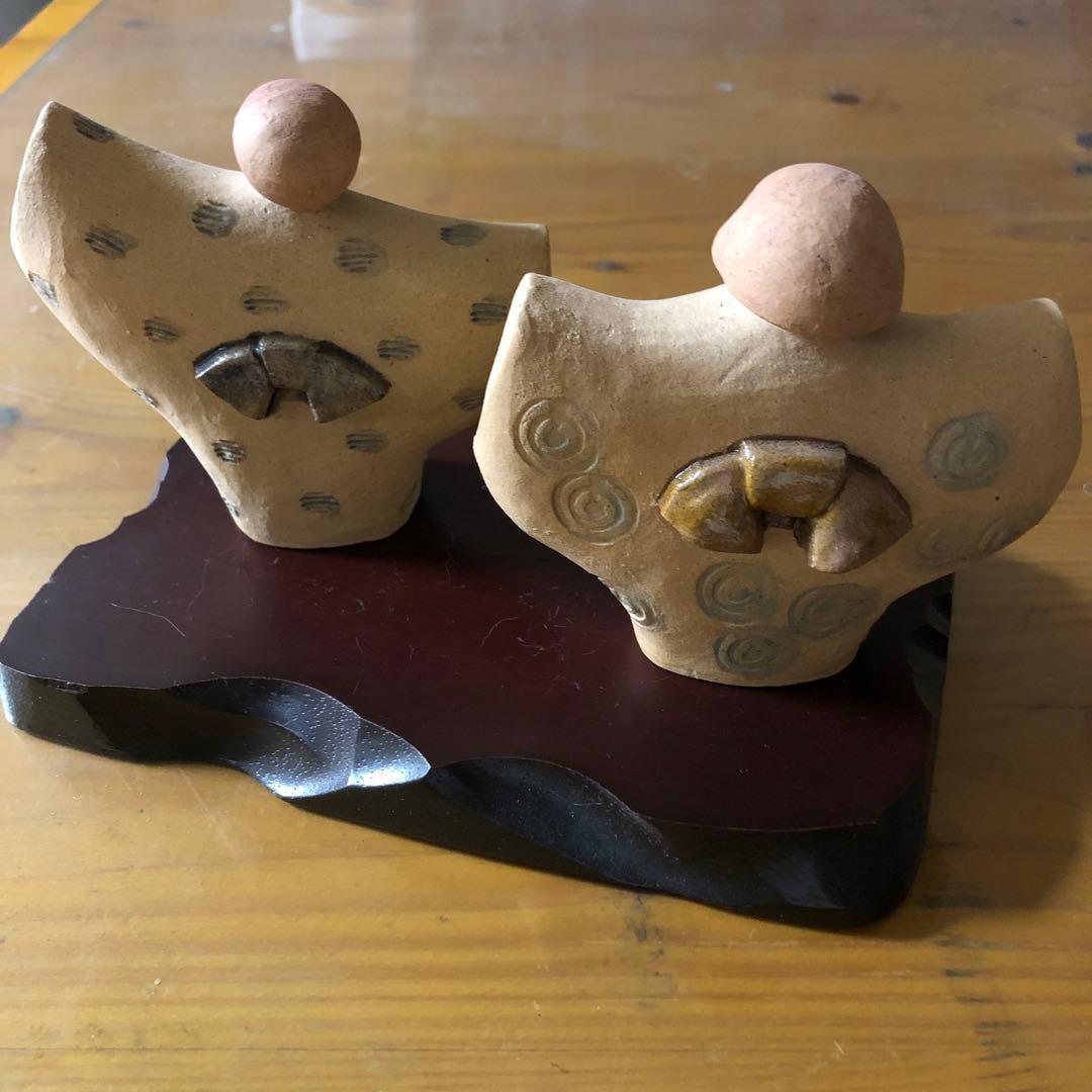 陶器製人形型置物 2体セット雛人形ひな祭り