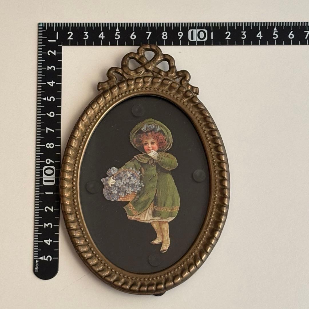 【イタリア】オルモル リボン アートフレーム ヴィンテージ ゴールド ガラス