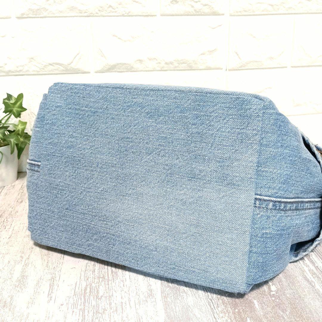 No.002 リメイクデニム★サイドポケットトートバッグ＋ショルダーストラップ