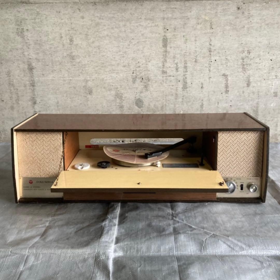 コロンビア 真空管 レコードプレーヤー ラジオ 台 棚 置物 インテリア レトロ