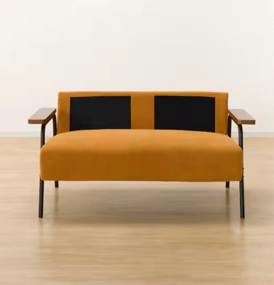 【美品！！】コーデュロイ生地のコンパクトソファ 布張りタイプ