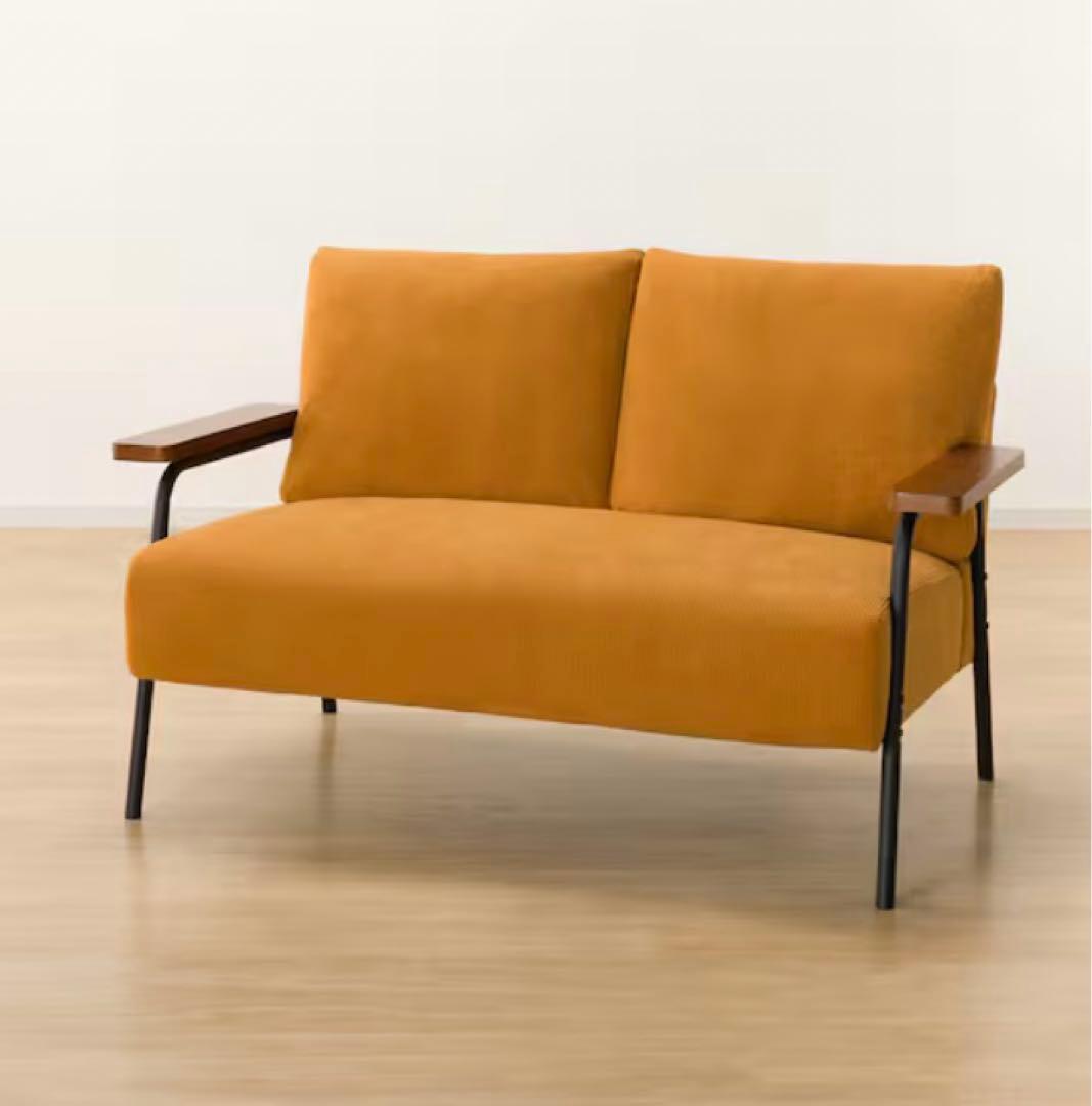 【美品！！】コーデュロイ生地のコンパクトソファ 布張りタイプ