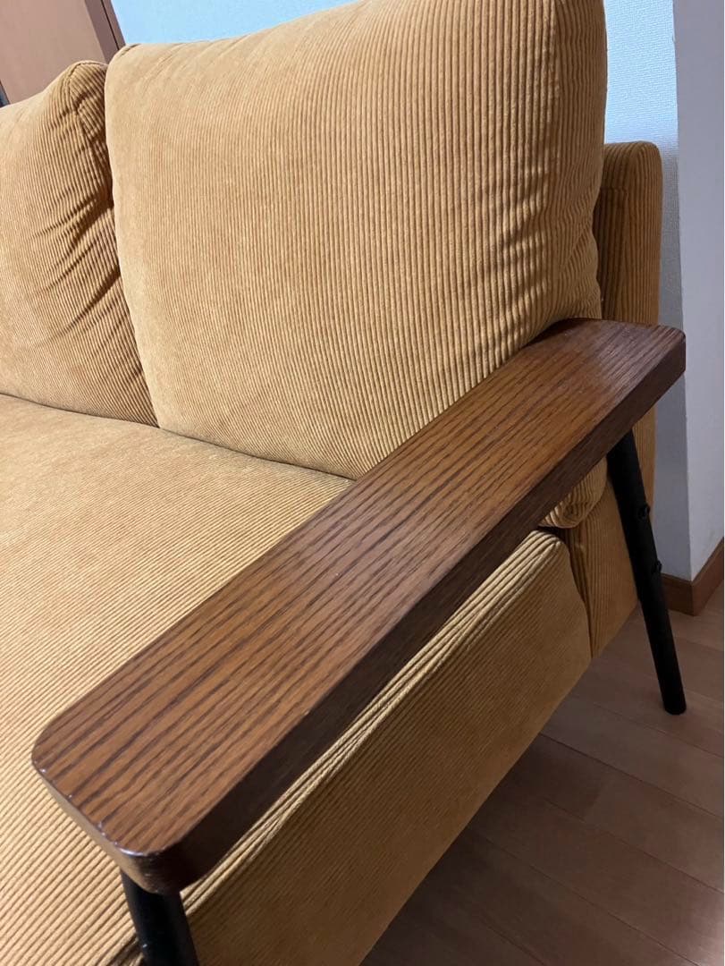【美品！！】コーデュロイ生地のコンパクトソファ 布張りタイプ
