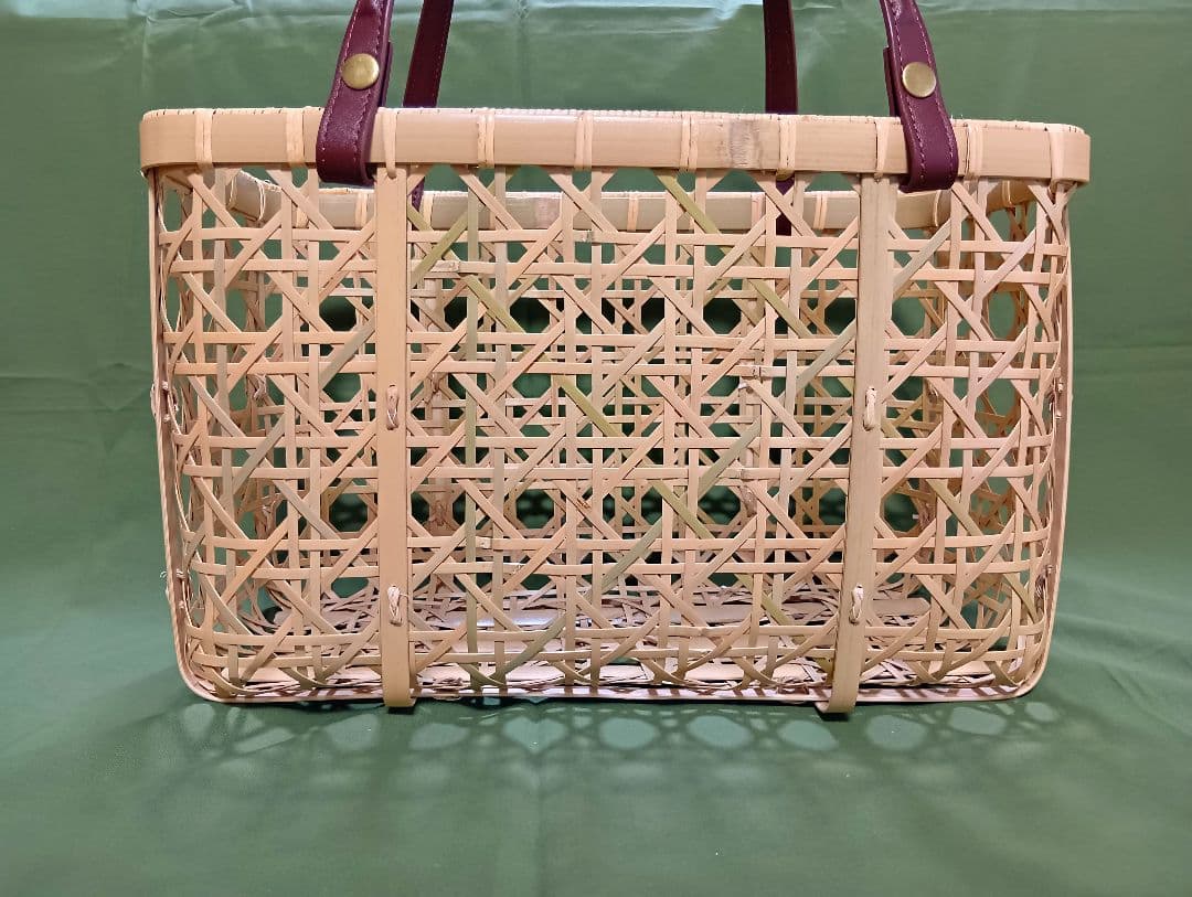 竹製手さげかご　ハンドメイド