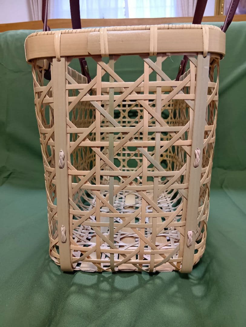 竹製手さげかご　ハンドメイド