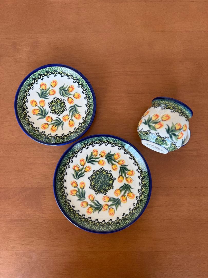 【美品】ポーランド陶器KALICH社　プレート2枚とマグのセット