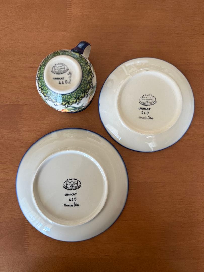 【美品】ポーランド陶器KALICH社　プレート2枚とマグのセット