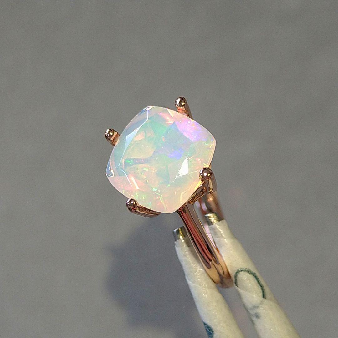 エチオピア産　オパール ♢クッションカット リングsilver925