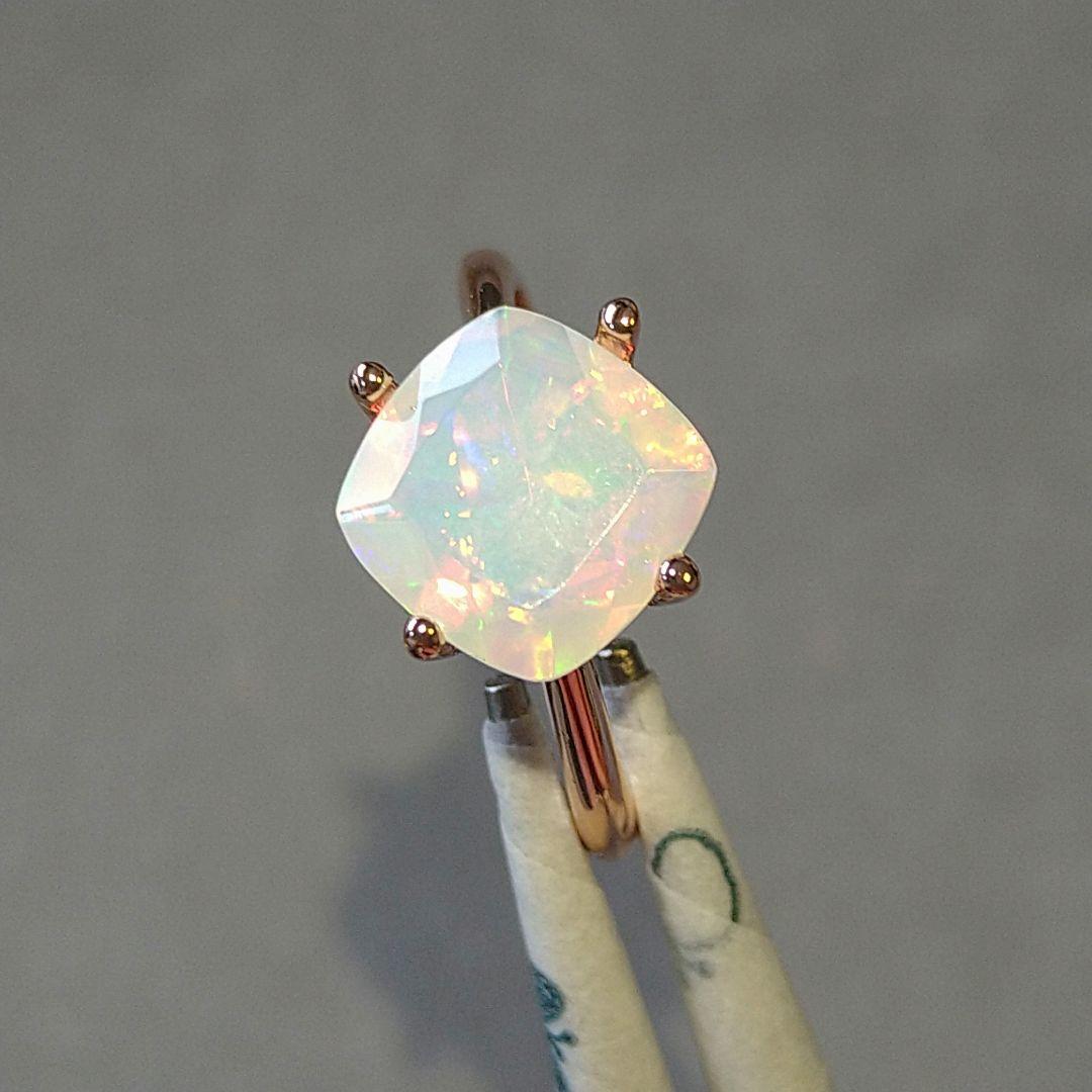 エチオピア産　オパール ♢クッションカット リングsilver925