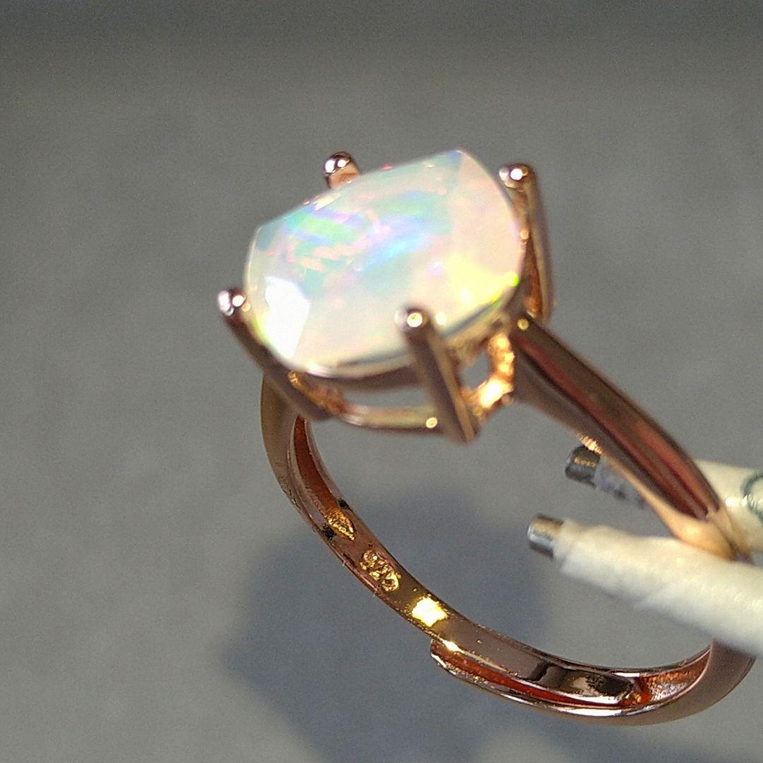 エチオピア産　オパール ♢クッションカット リングsilver925