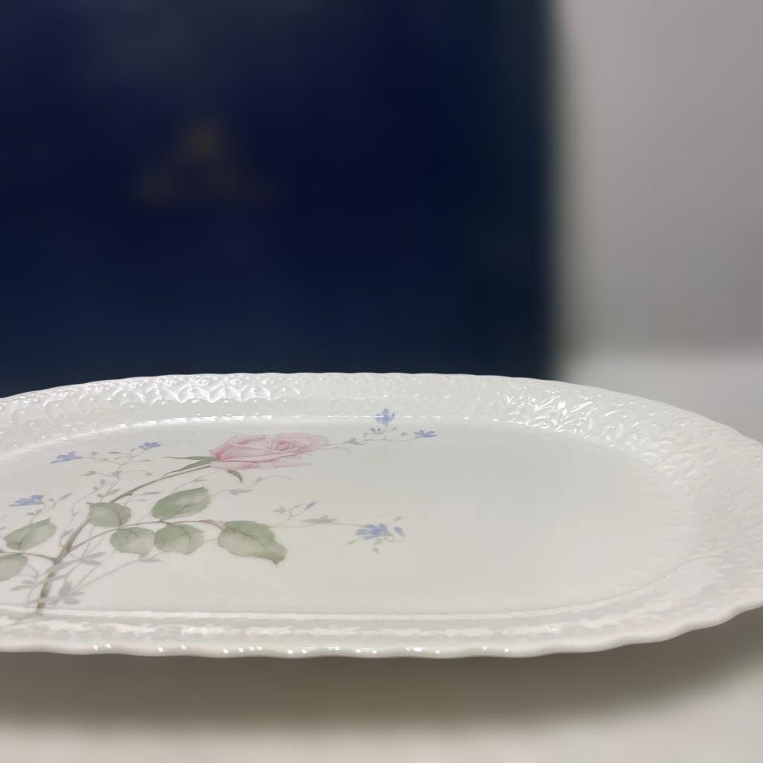 新品　ナルミ NARUMI ボーンチャイナ　楕円盛皿　エイプリルローズ