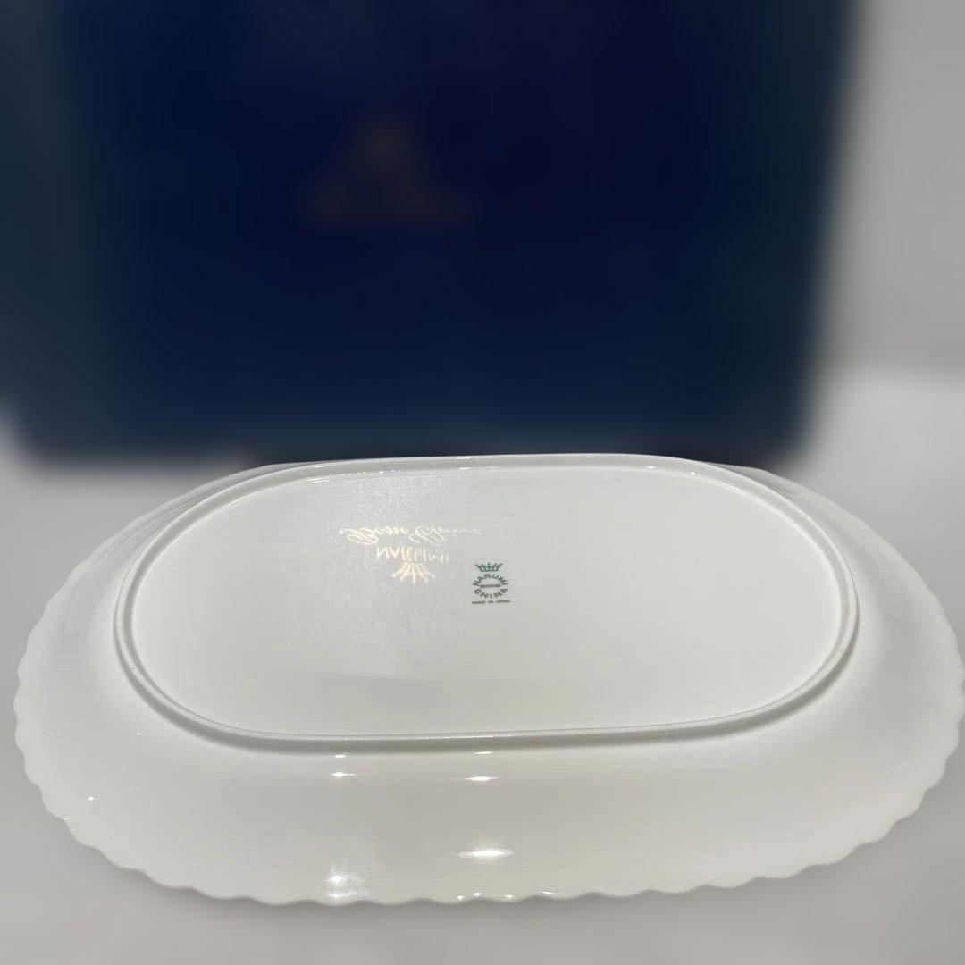 新品　ナルミ NARUMI ボーンチャイナ　楕円盛皿　エイプリルローズ