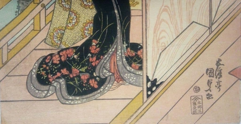 浮世絵、役者絵市川九蔵、(三枚綴りの内の１枚です)歌川国貞画(三代豊国) 天保頃