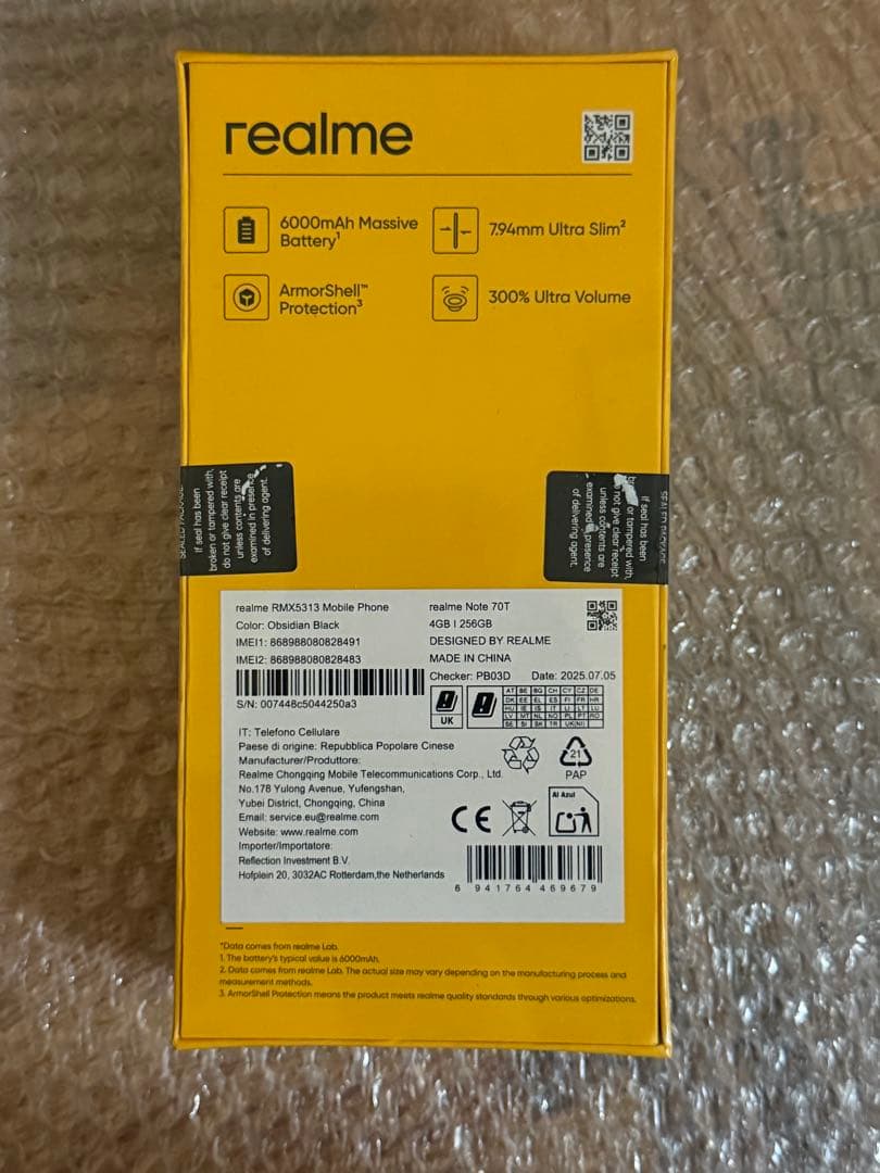 スマートフォン本体 realme Note 70T 4GB/256GB