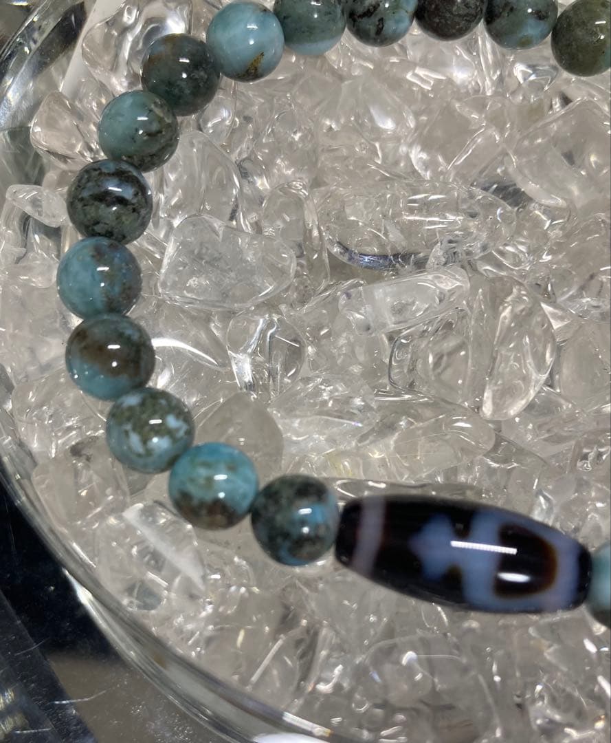 天然石　天珠　宝瓶天珠　チョコラリマー　ブレスレット