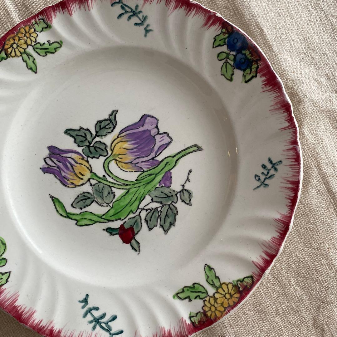 フランスアンティークLongwy ロンウィ ラヴィエ マルセイユ　プレート