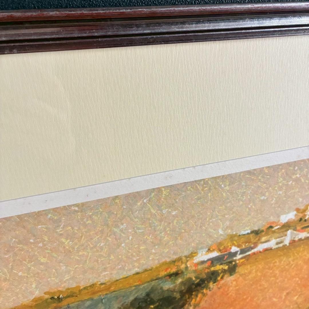 アンドレ・ブーリエ「11月のぶどう畑」リトグラフ 直筆サイン入 額縁入り