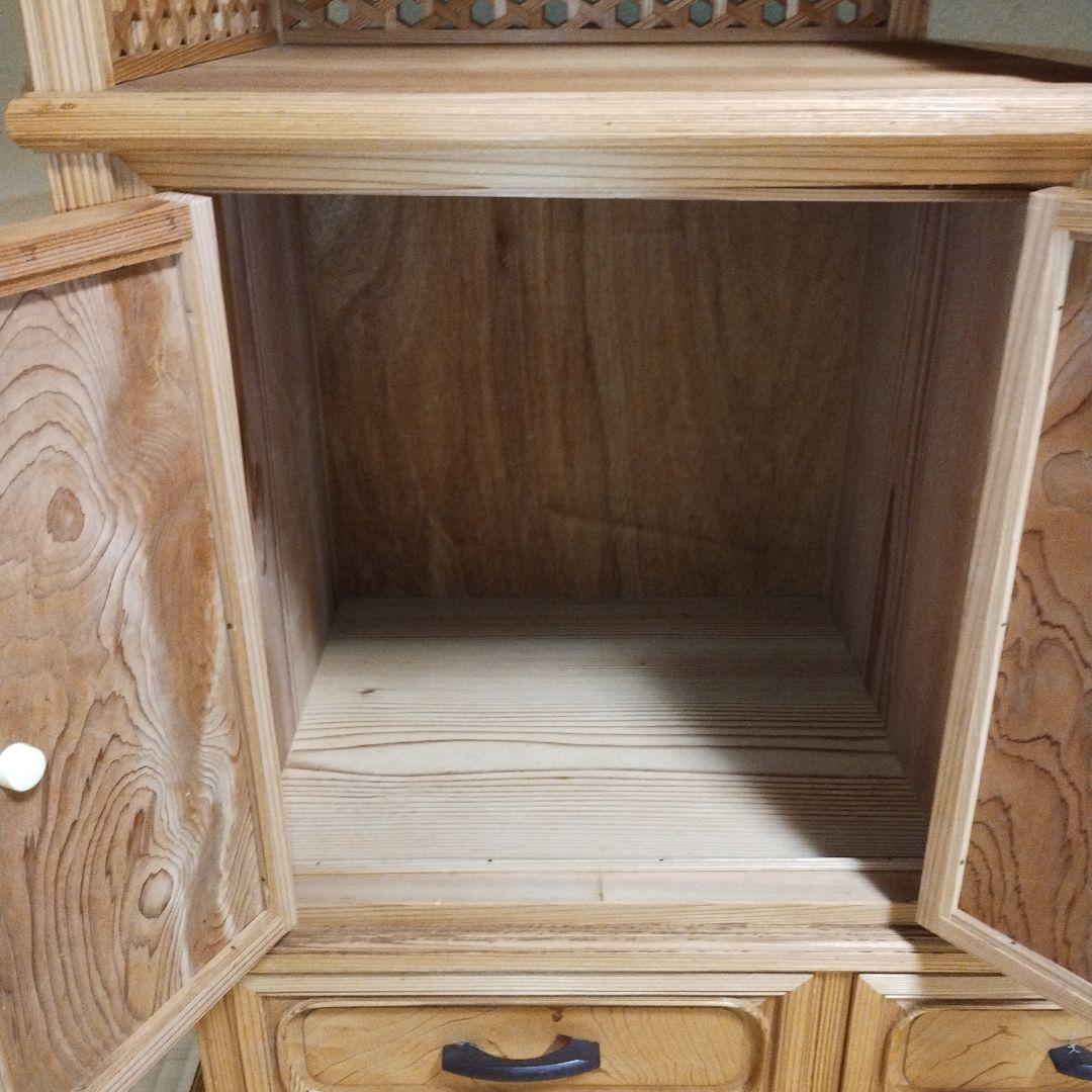 木製　秋田杉　茶棚　 引き出し付き