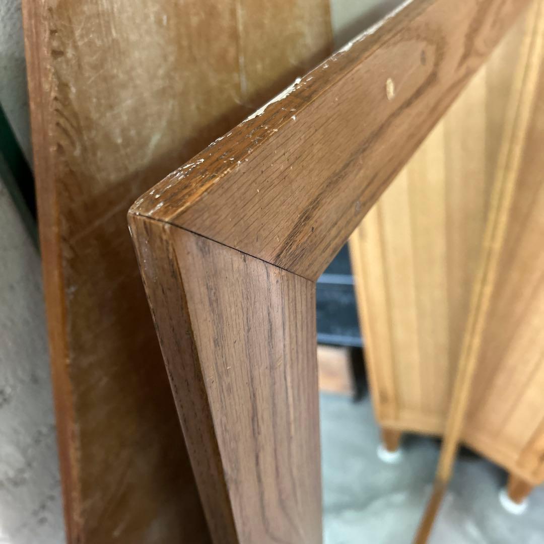 大きな ヴィンテージ ウッドミラー 立て掛け 鏡 Wood Miller 姿見