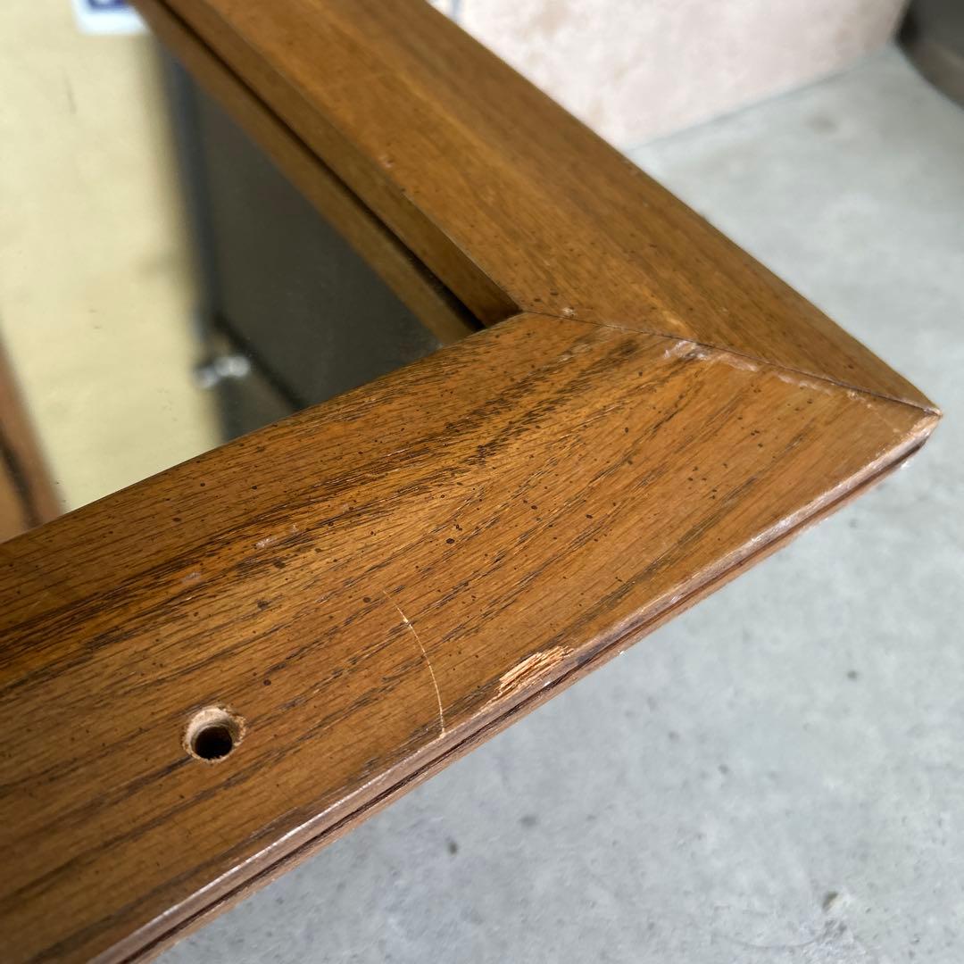 大きな ヴィンテージ ウッドミラー 立て掛け 鏡 Wood Miller 姿見