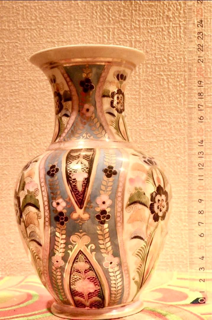 鎌倉旧家出物、日本陶器合名会社　年代不明　美品色彩豊かな、オールドノリタケ花瓶