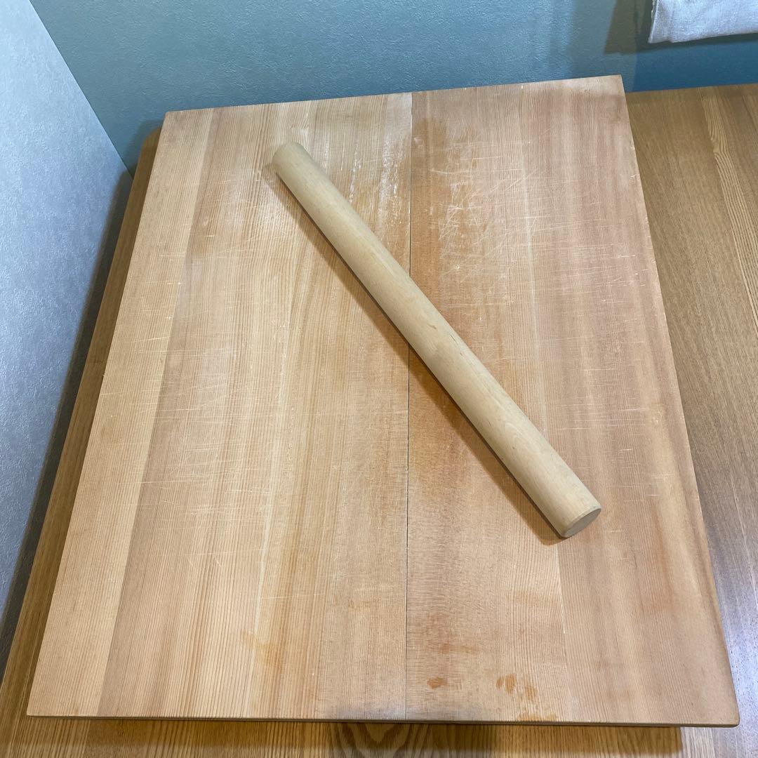 年越しそば・うどん手打ちのし板　餅　麺棒　木製　60＊48＊7cm