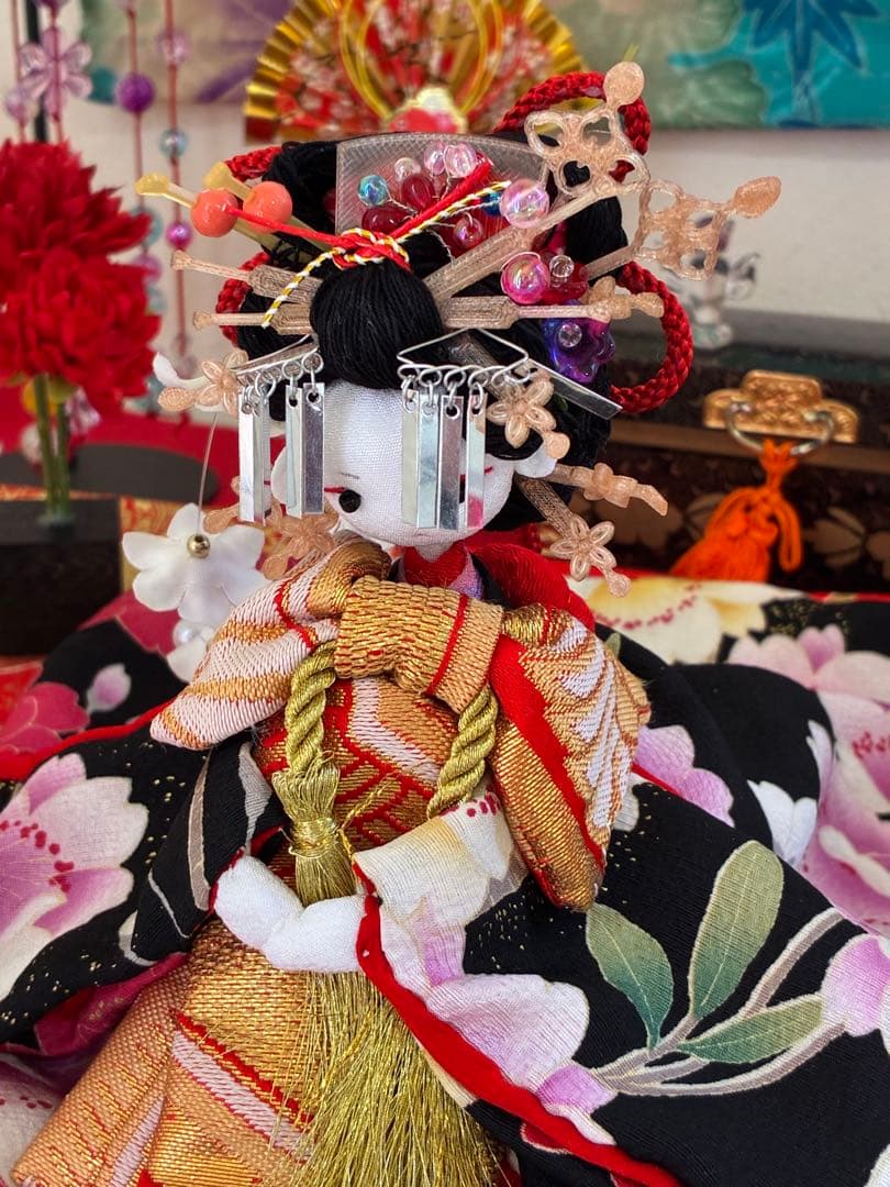 ちりめん細工　創作人形　舞妓　ハンドメイド
