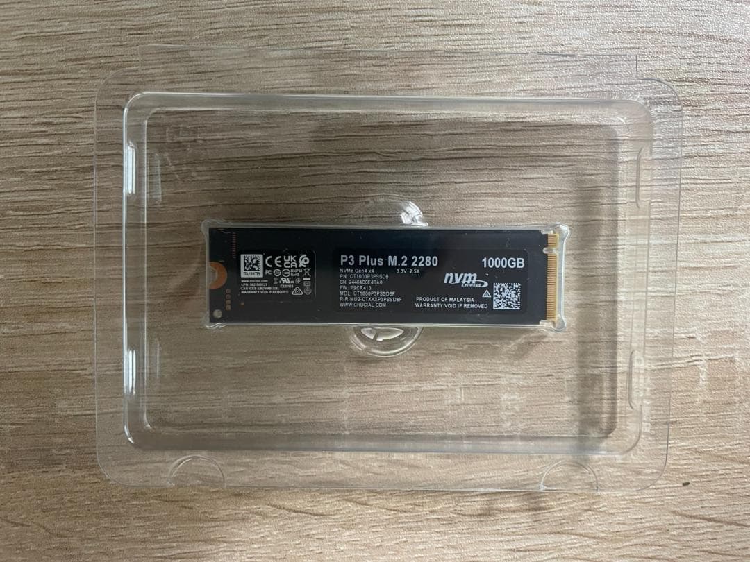Crucialクルーシャル P3 Plus 1TBCT 1000P3PSSD8