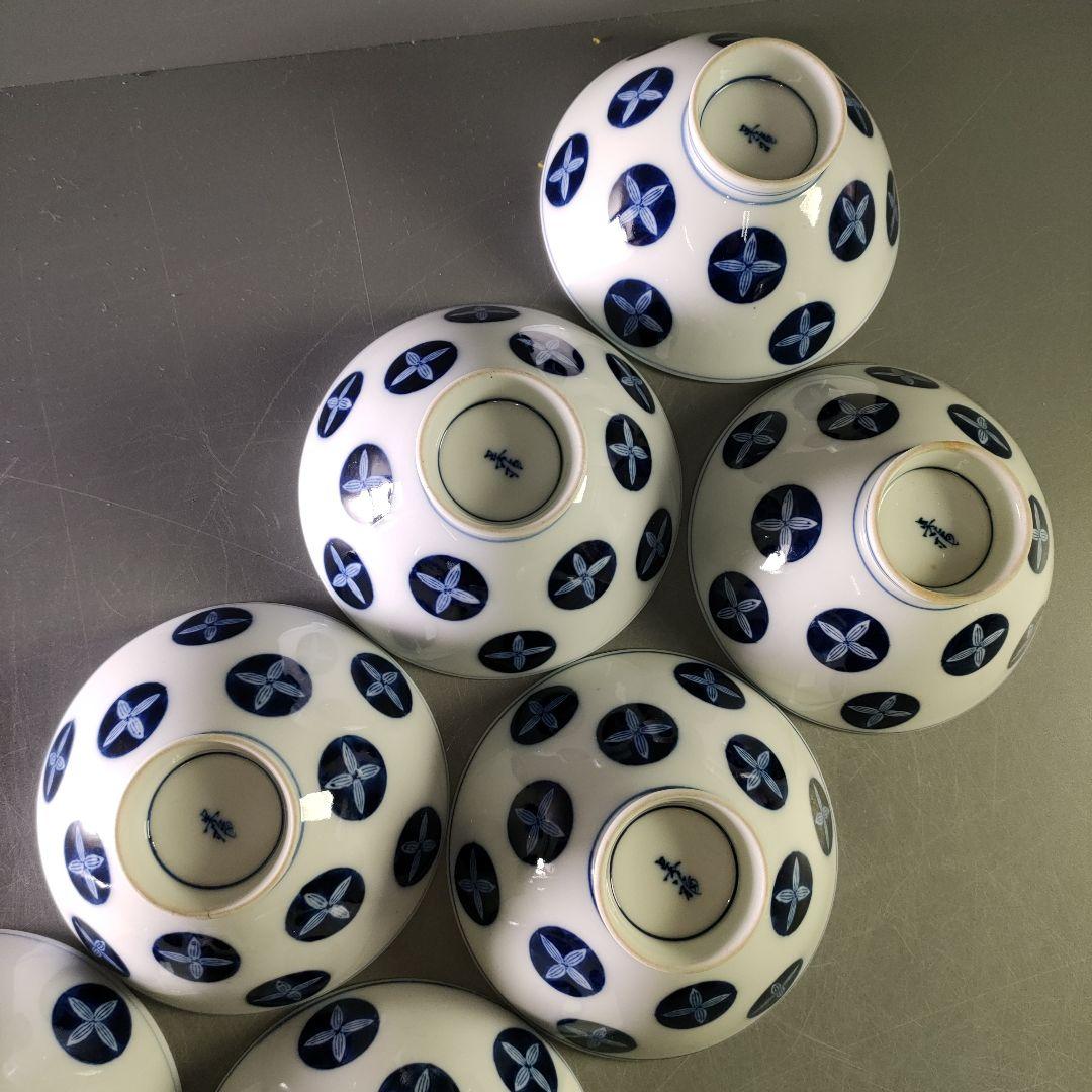 A1185-5/有田焼/呉福 作/染付蓋付飯茶碗揃10客/蓋物/和食器/懐石道具