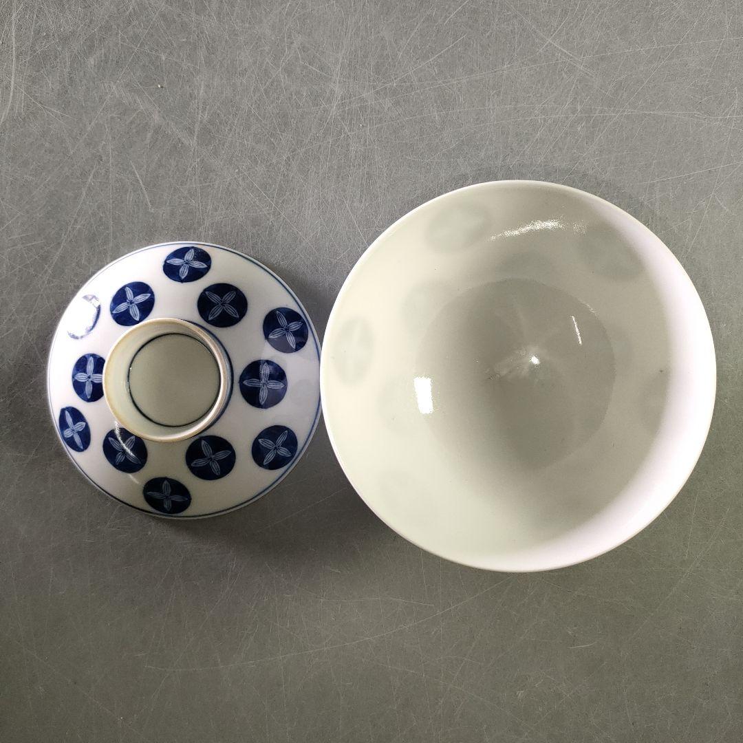 A1185-5/有田焼/呉福 作/染付蓋付飯茶碗揃10客/蓋物/和食器/懐石道具