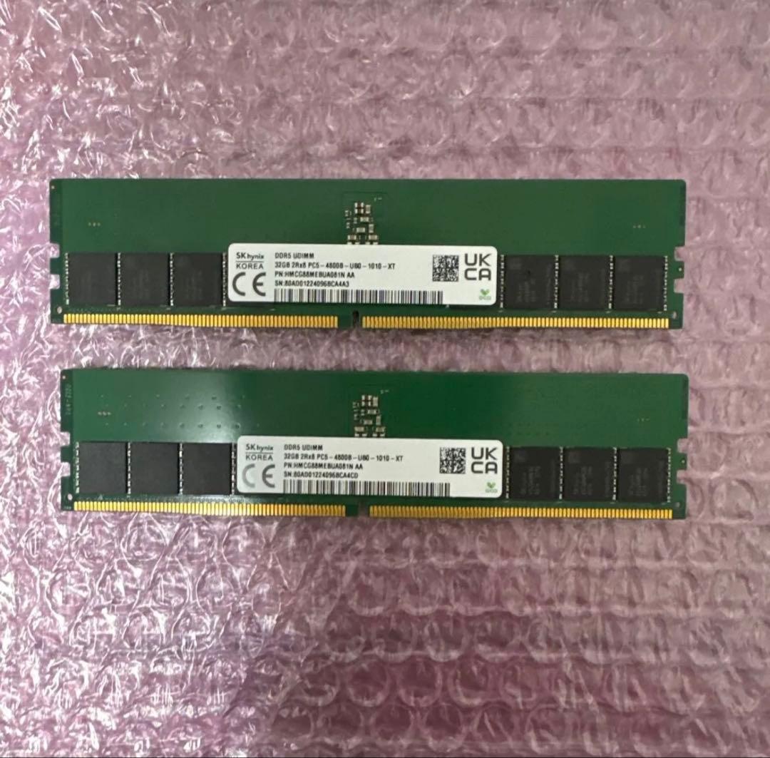 未使用　SK hynix DDR5 64GB 4800MT U-DIMM