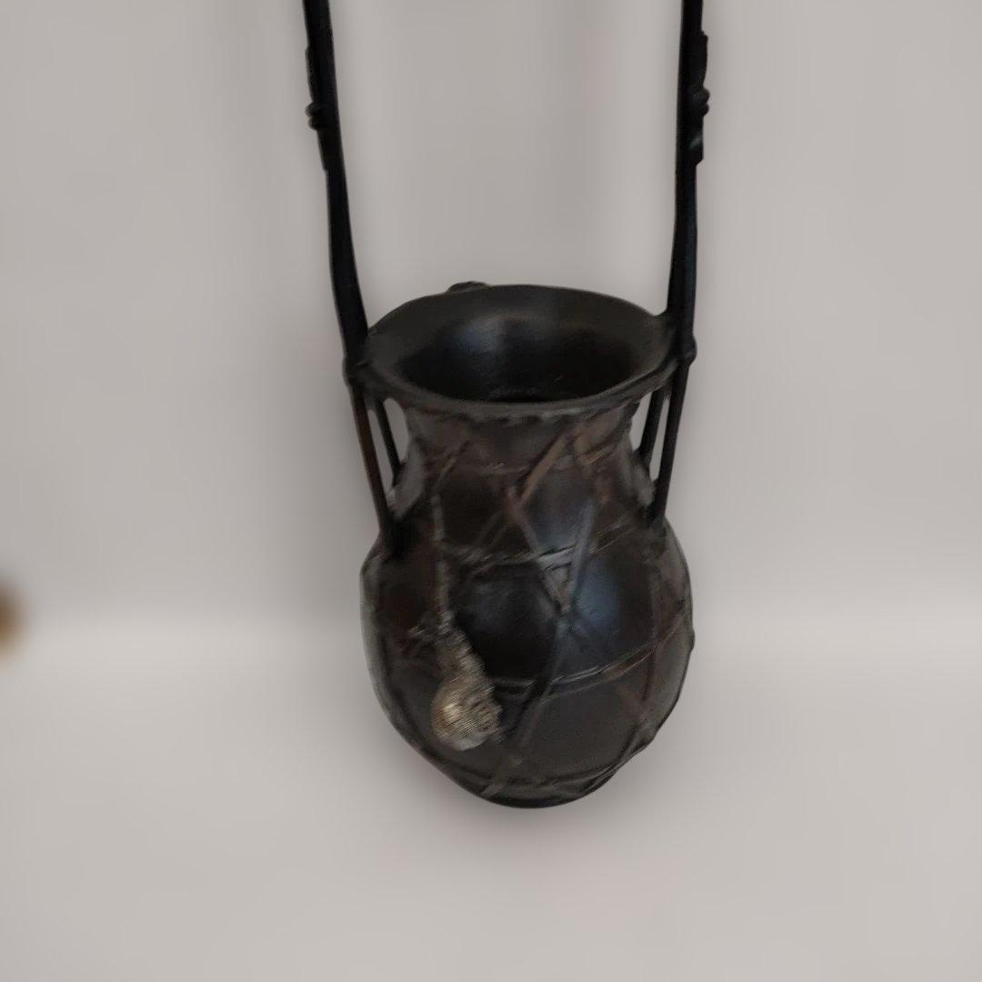 花器　花瓶｜　小町(カタツムリ付)　｜亜鉛合金製　化粧箱入り【高岡銅器】高さ24