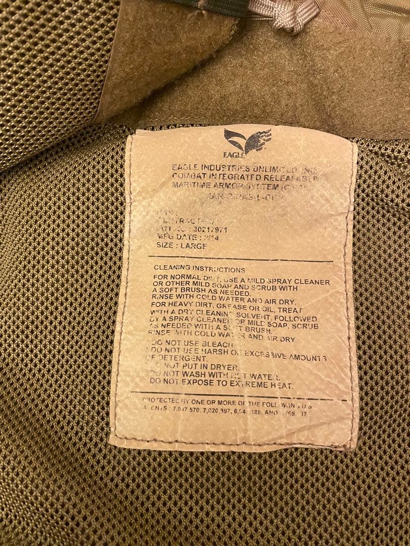 米軍放出品　Eagle CIRAS マリタイム　プレートキャリア LサイズS27