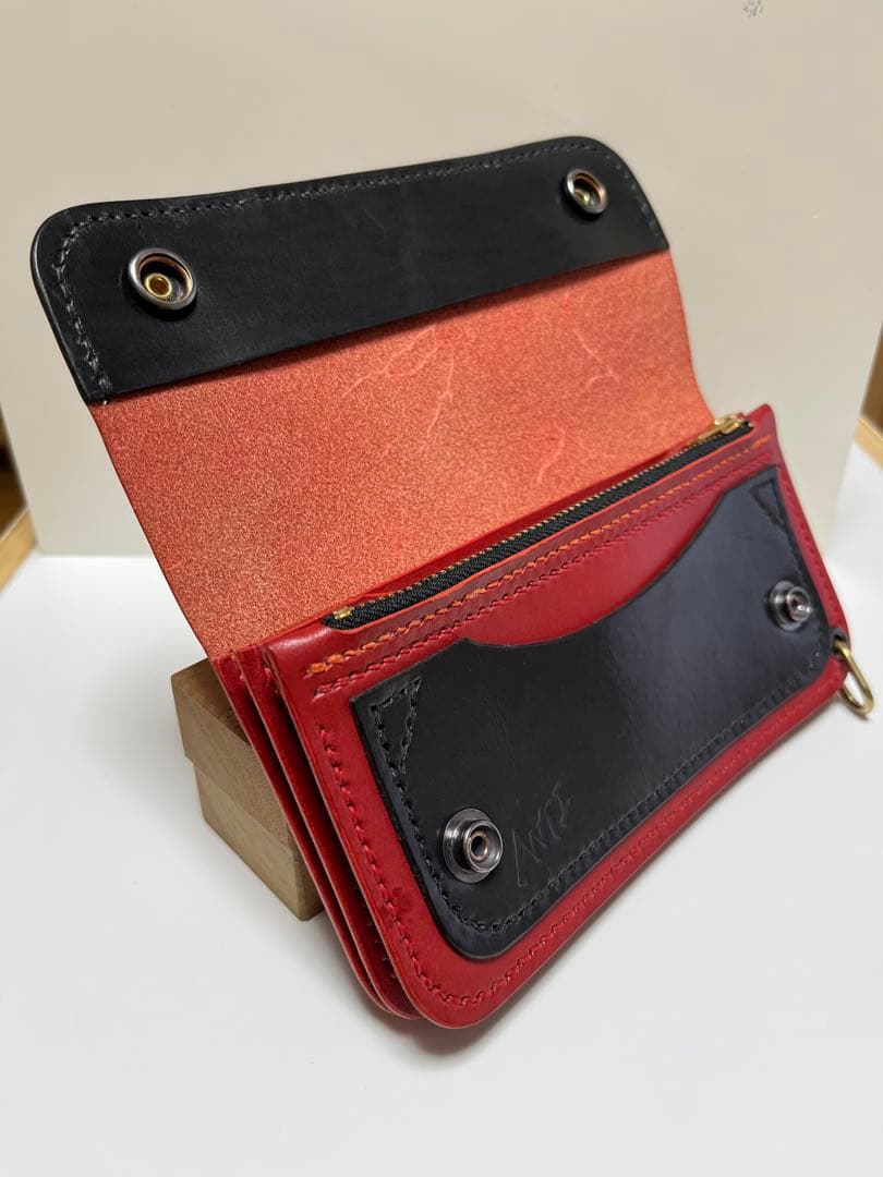 トラッカーウォレット　ハンドメイド　栃木レザー　レザーウォレット