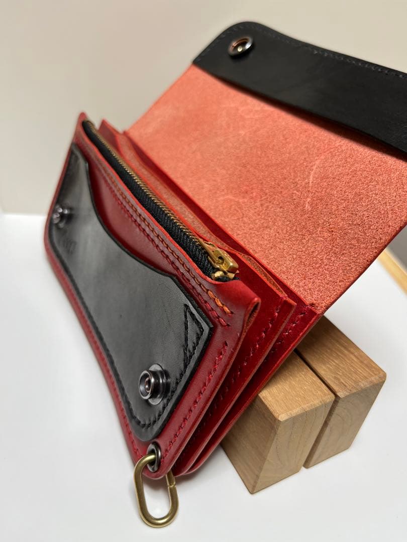 トラッカーウォレット　ハンドメイド　栃木レザー　レザーウォレット