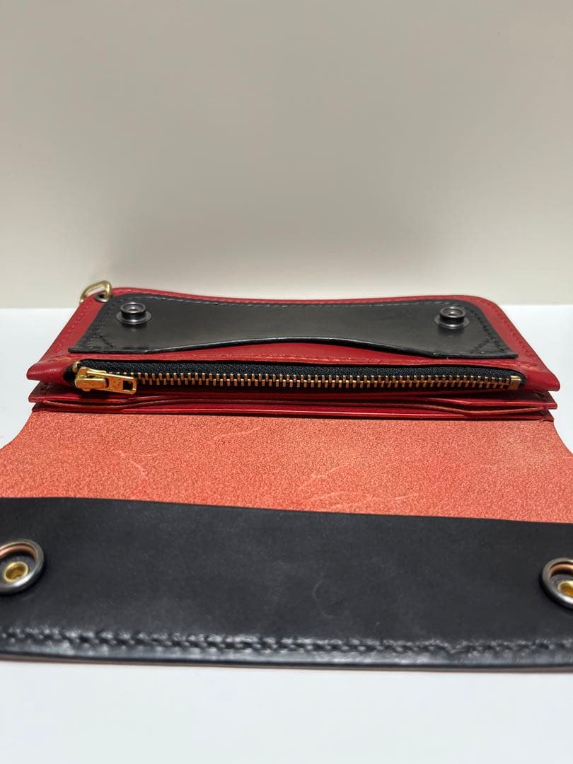 トラッカーウォレット　ハンドメイド　栃木レザー　レザーウォレット