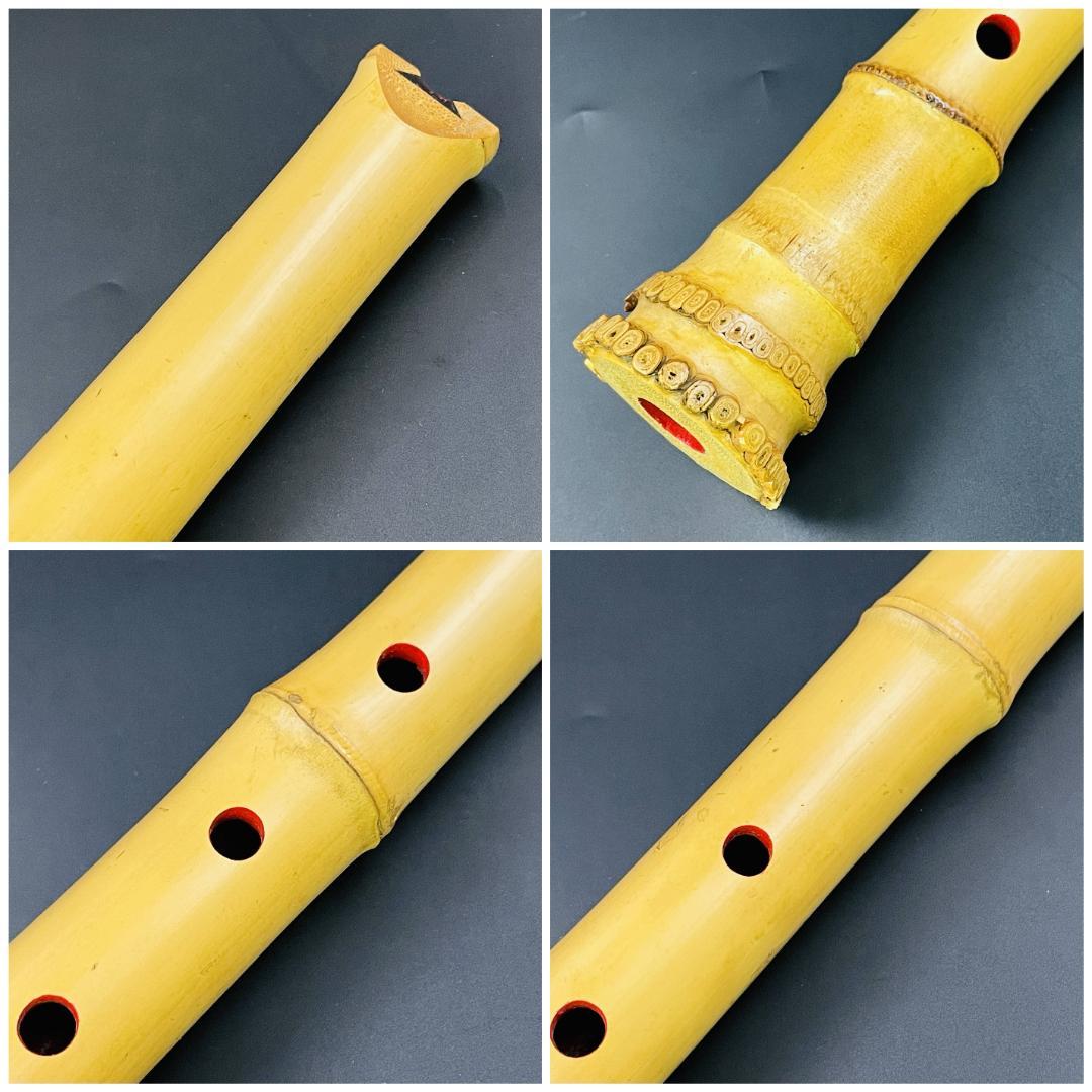 尺八 無銘 全長47.3cm 約1尺6寸管 竹製 試奏確認済み R8SB45