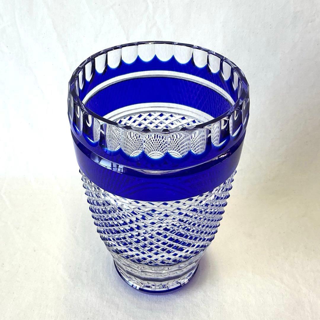 POLONIA 花瓶 クリスタルガラス カットガラス フラワーベース インテリア