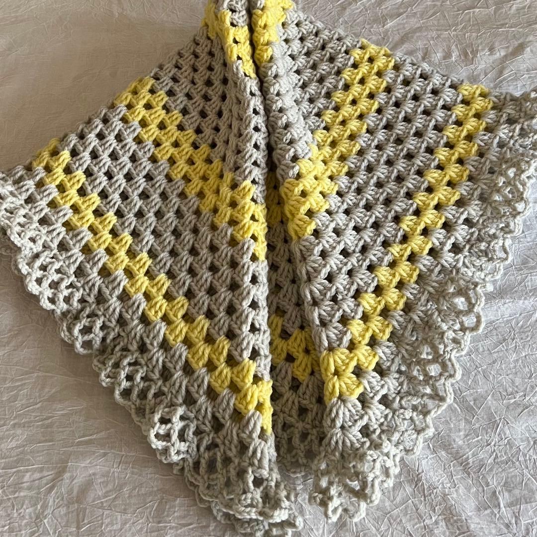 ハンドメイド かぎ針編み ブランケット マルチカバー グラニースクエア 北欧