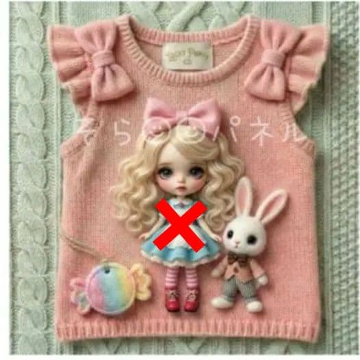 フリル女の子パネル生地　ハンドメイド