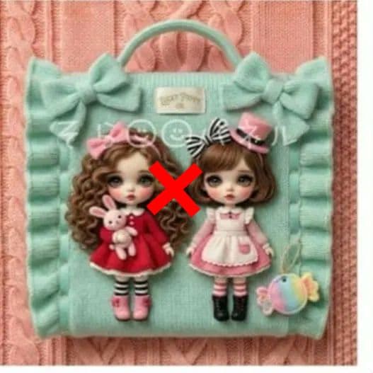 フリル女の子パネル生地　ハンドメイド