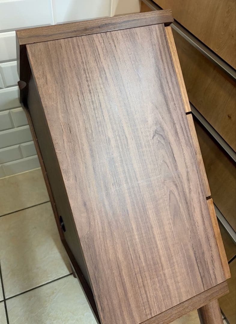 キャビネット コード穴有り ブラウン 幅60 木製 チェスト 引き出し