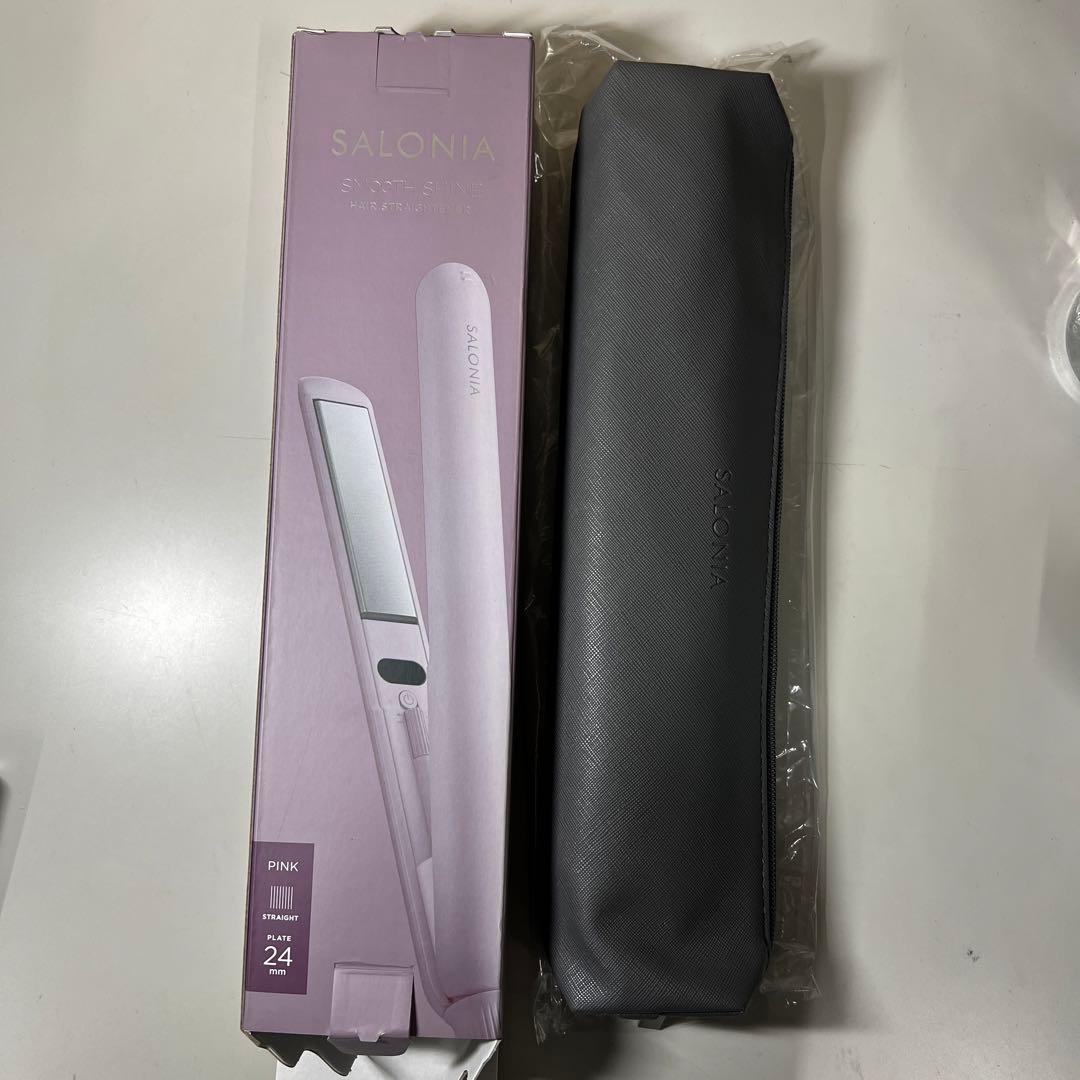 G539 サロニア スムースシャイン ストレートへアアイロン 24mm ピンク