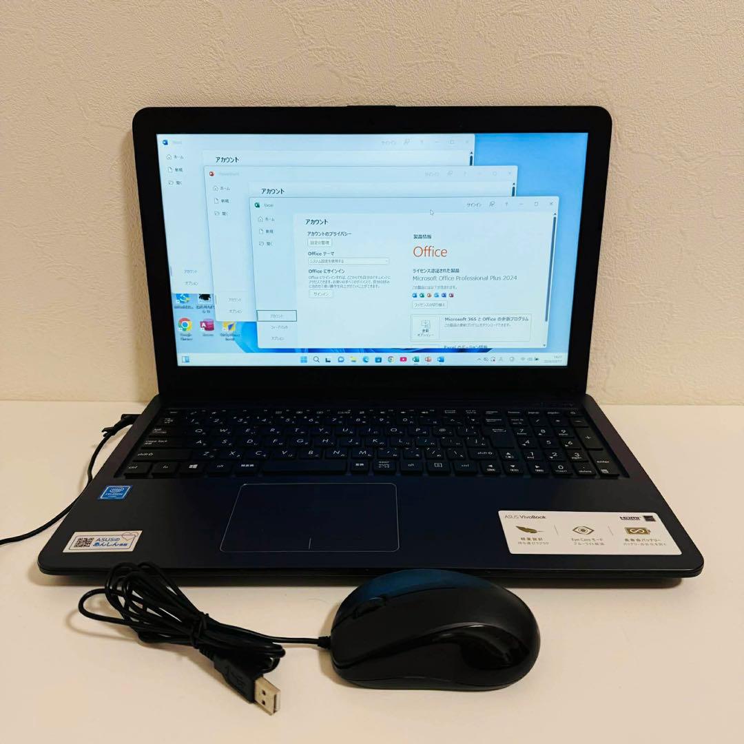 Y171 ASUSノートパソコンSSD高速WEBカメラWindows11オフィス