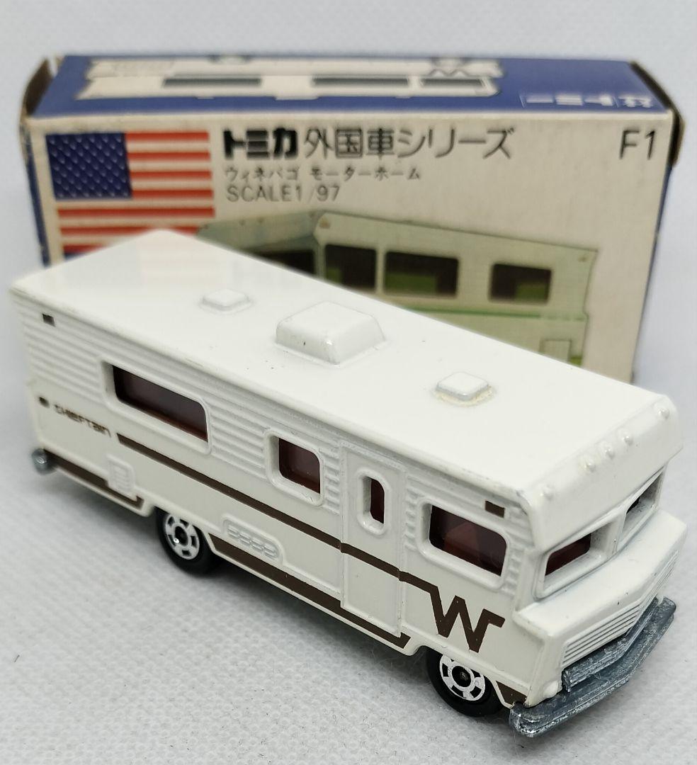 《青箱トミカF2-1-4》ウィネバゴモーターホーム【チョコ色ラインタンポ】箱痛み