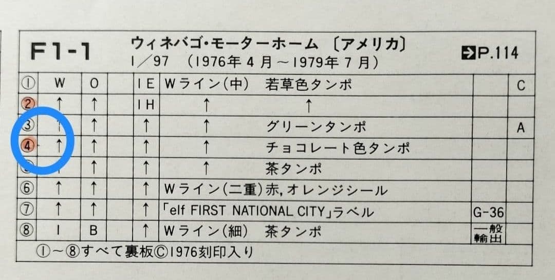 《青箱トミカF2-1-4》ウィネバゴモーターホーム【チョコ色ラインタンポ】箱痛み